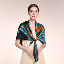110cm*110cm Silk satin printed square scarf 