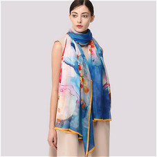 200cm*110cm Silk chiffon long scarf  