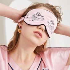 Double-sided silk embroidered eye mask