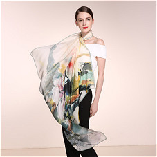 120cm*120cm Silk georgette large square scarf   